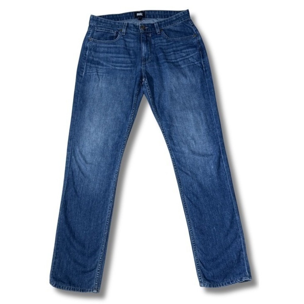 Paige Lennox Slim Fit Mens Jeans Blue Indigo Wash Made in USA 30